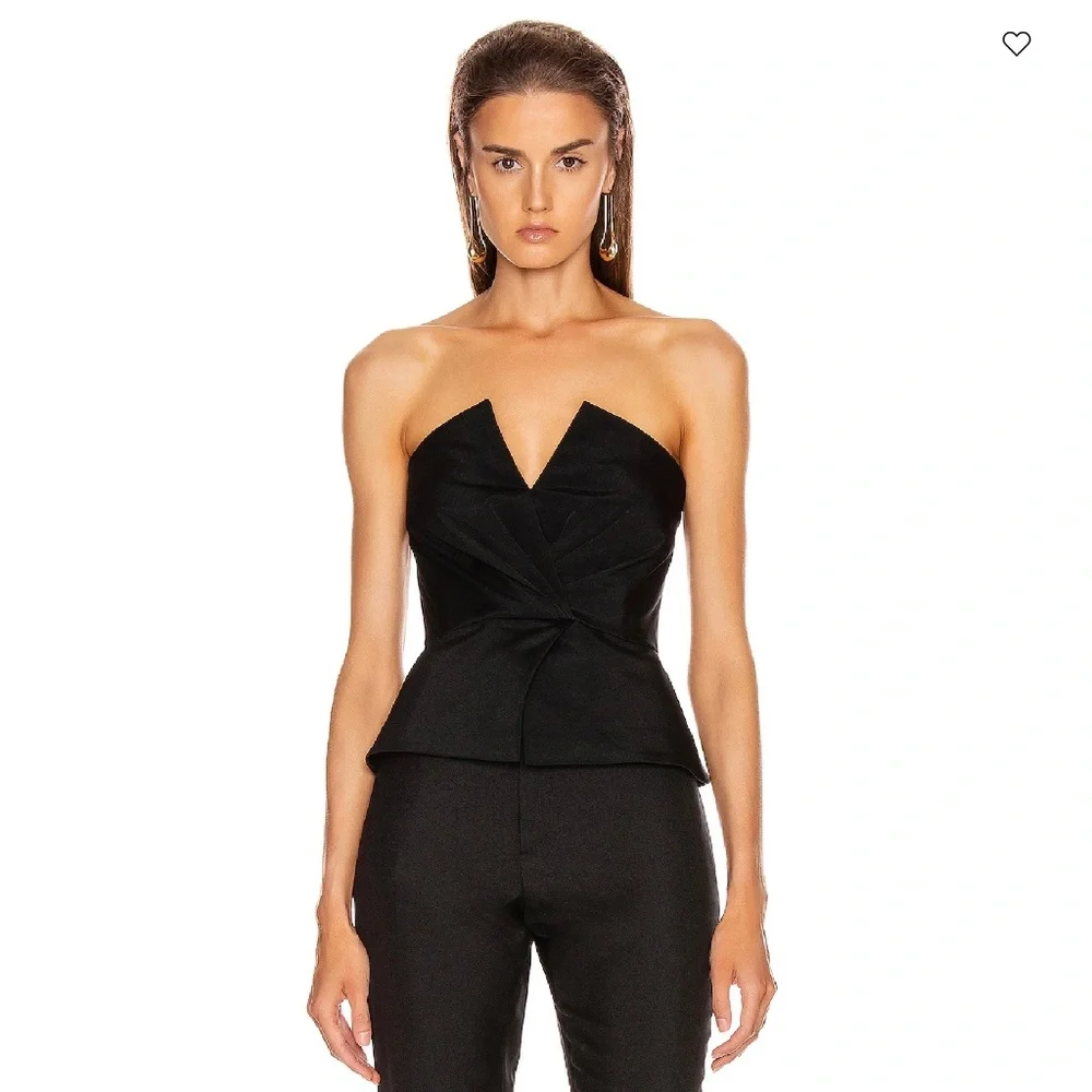 A.L.C  Black Farrah Peplum Top New With Tags size US6 - Picture 2 of 14